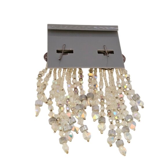 Vintage NOS Chipita Beaded Heart Pierced Earrings (A9000) - Picture 3 of 4